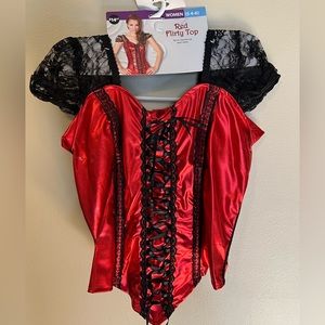 Red & Black Corset Top